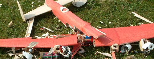 Crashed RC electric Lancaster