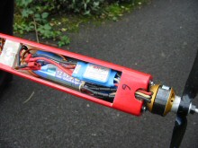 Power system of an electric vintage RC model aeroplane